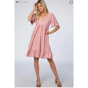 PinkBlush Mauve Polka Dot Short Sleeve Dress